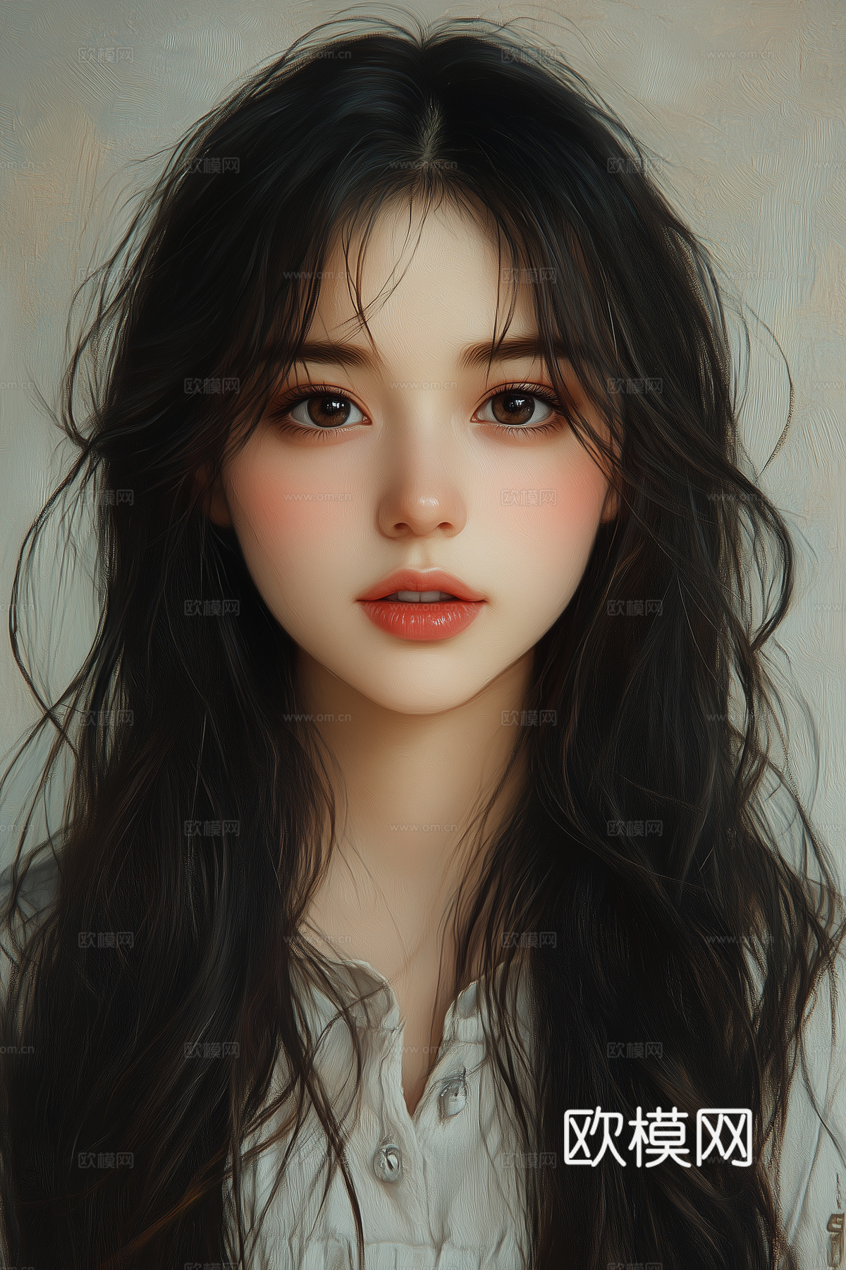 美女人物肖像挂画装饰画下载（渲染图8）