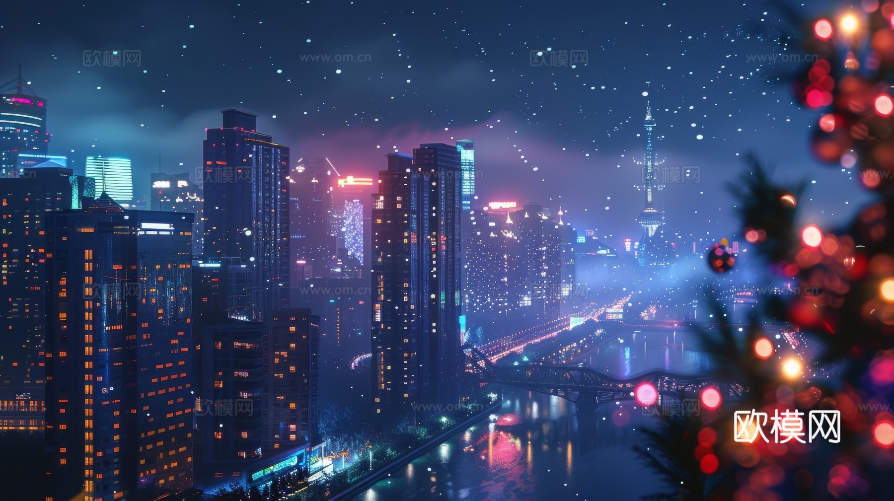 傍晚城市建筑都市风景