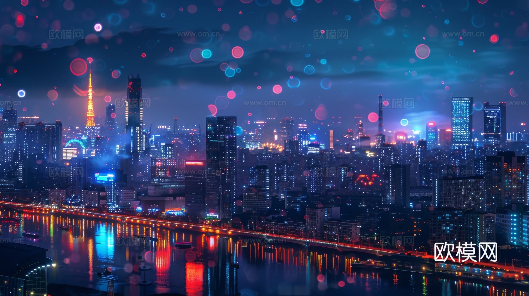 傍晚城市建筑都市风景