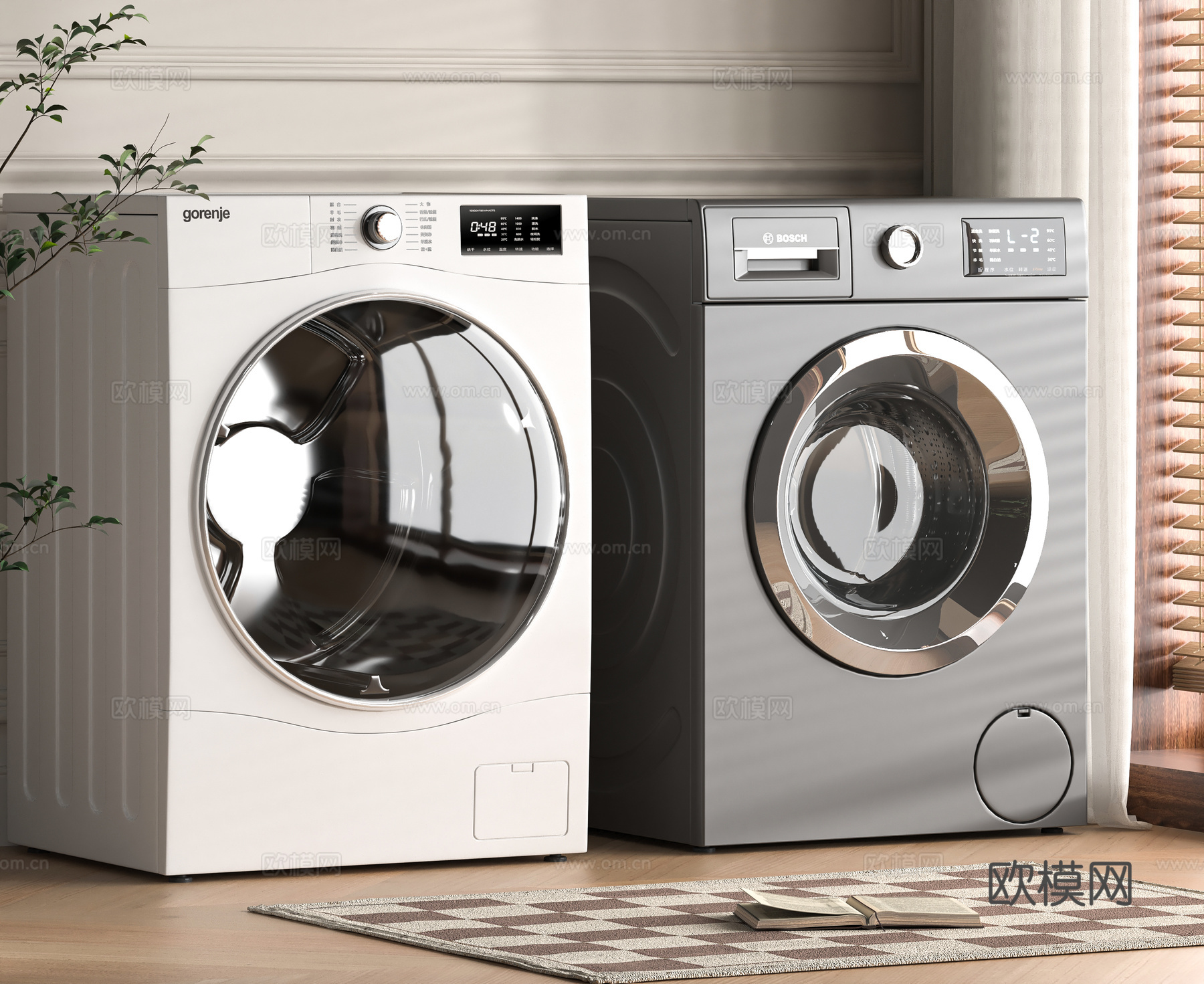 现代洗衣机3d模型下载