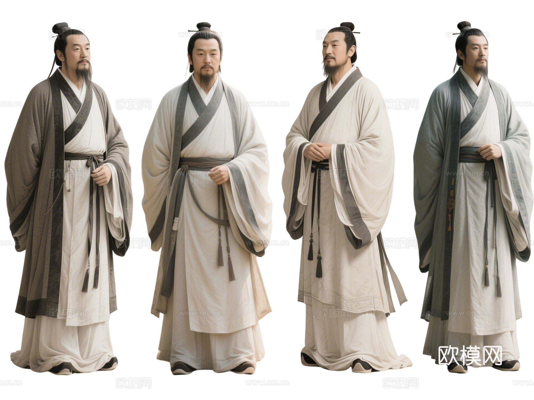 PS免抠古装男子 古代诗人 文人骚客 古装读书人 影视剧角色