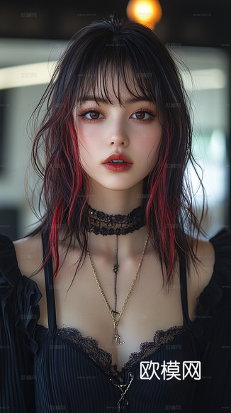美女人物肖像挂画装饰画下载(渲染图4)