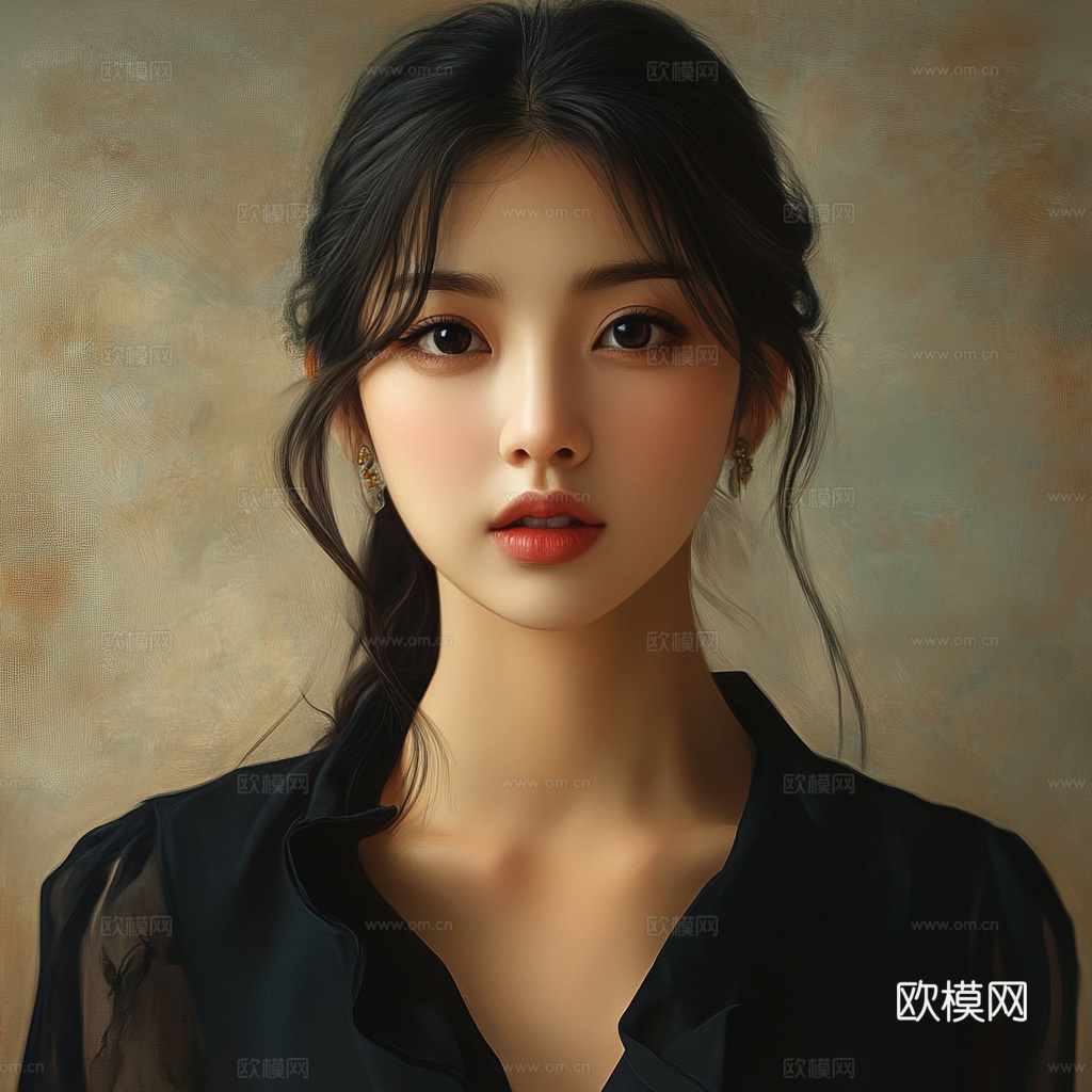 美女人物肖像挂画装饰画