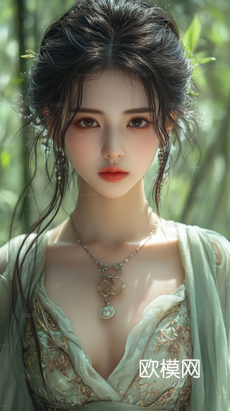 美女人物肖像挂画装饰画下载(渲染图3)