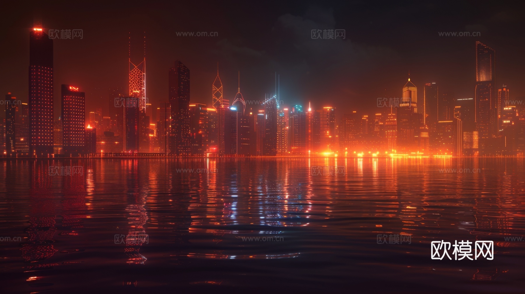傍晚城市建筑都市风景