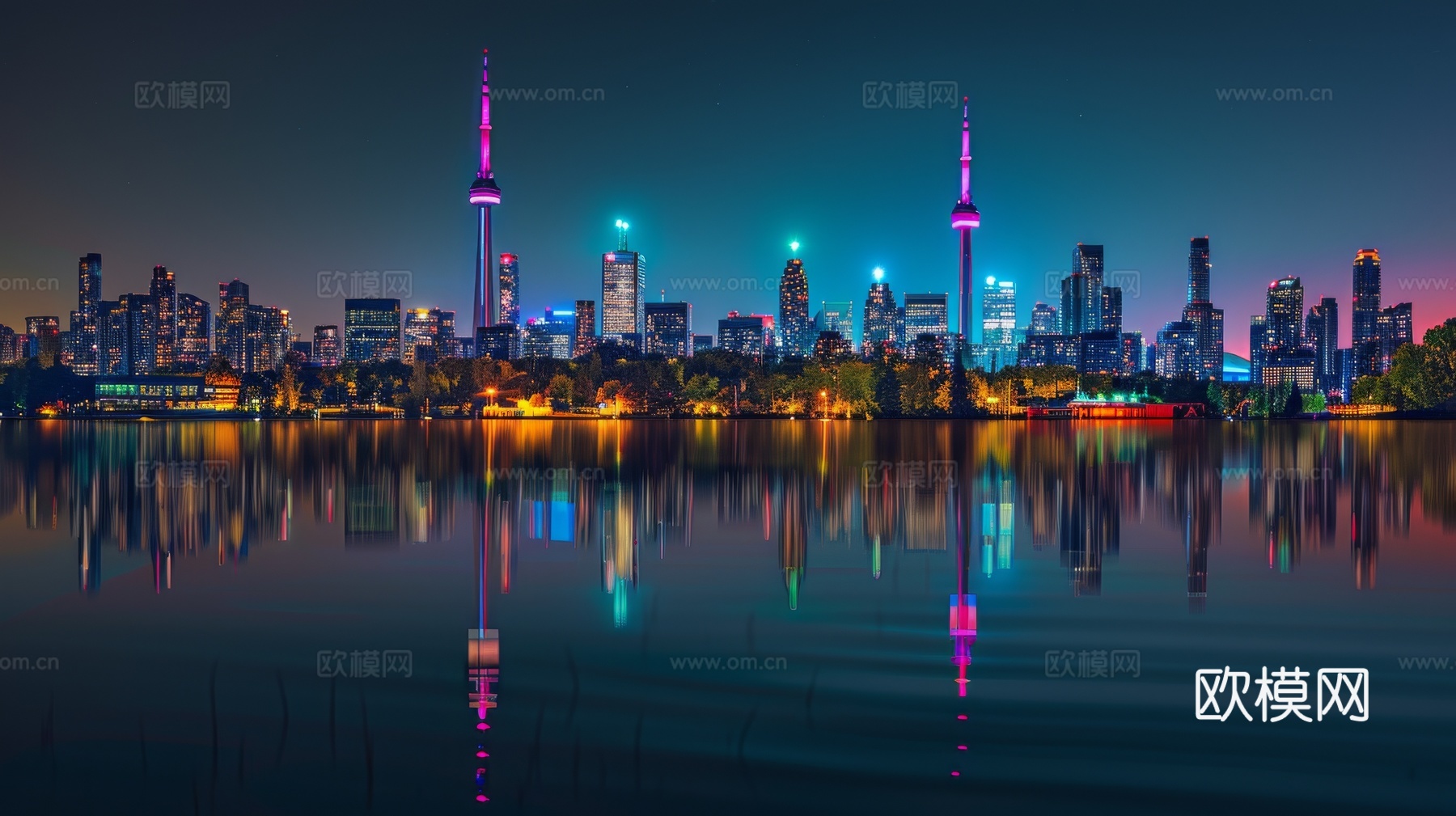 傍晚城市建筑都市风景