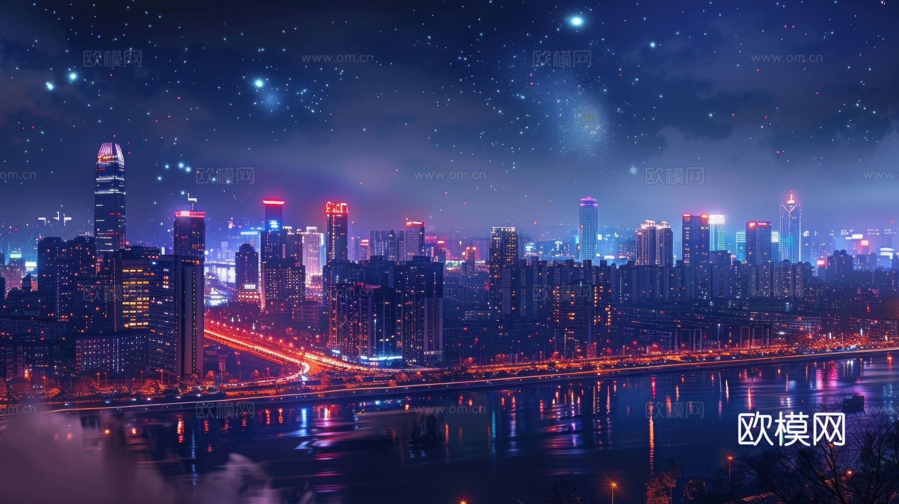 傍晚城市建筑都市风景