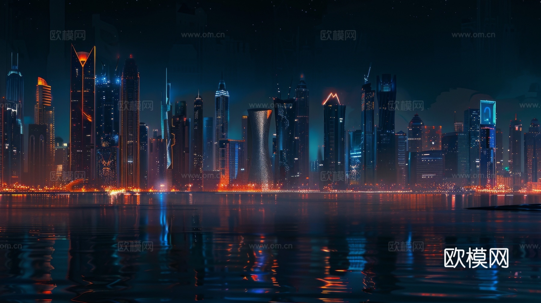 傍晚城市建筑都市风景