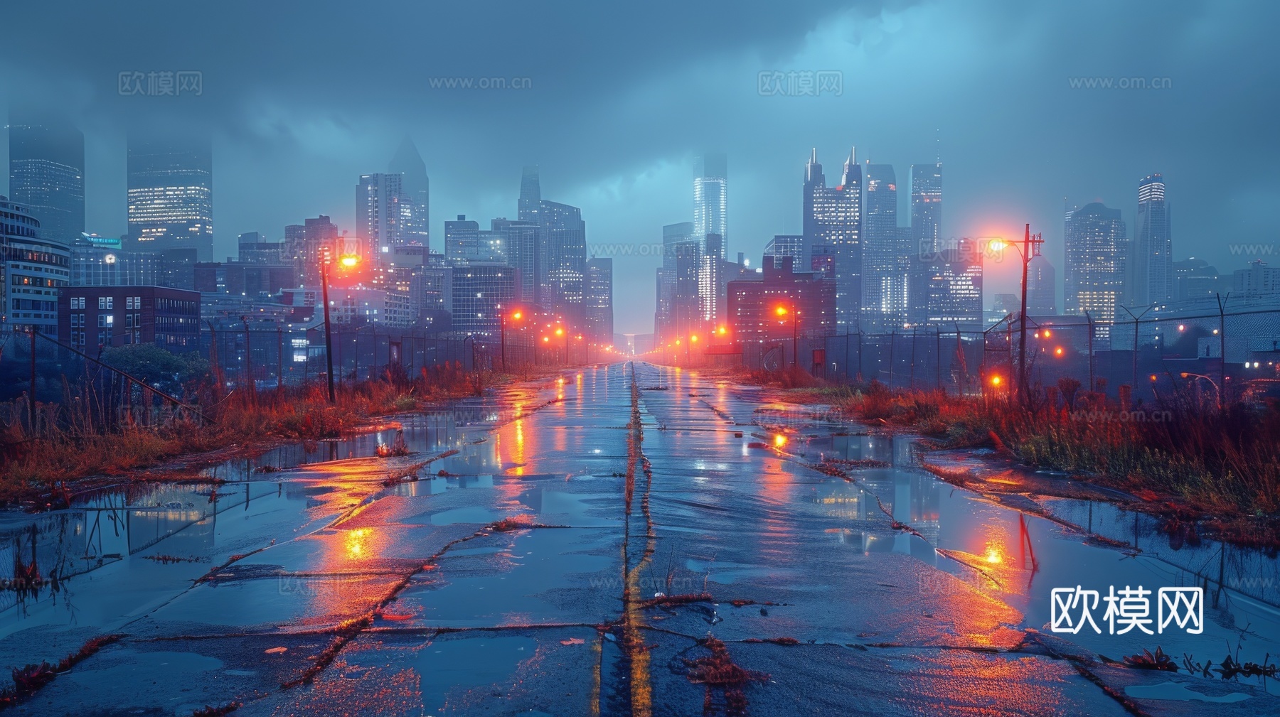 傍晚城市建筑都市风景下载（渲染图7）