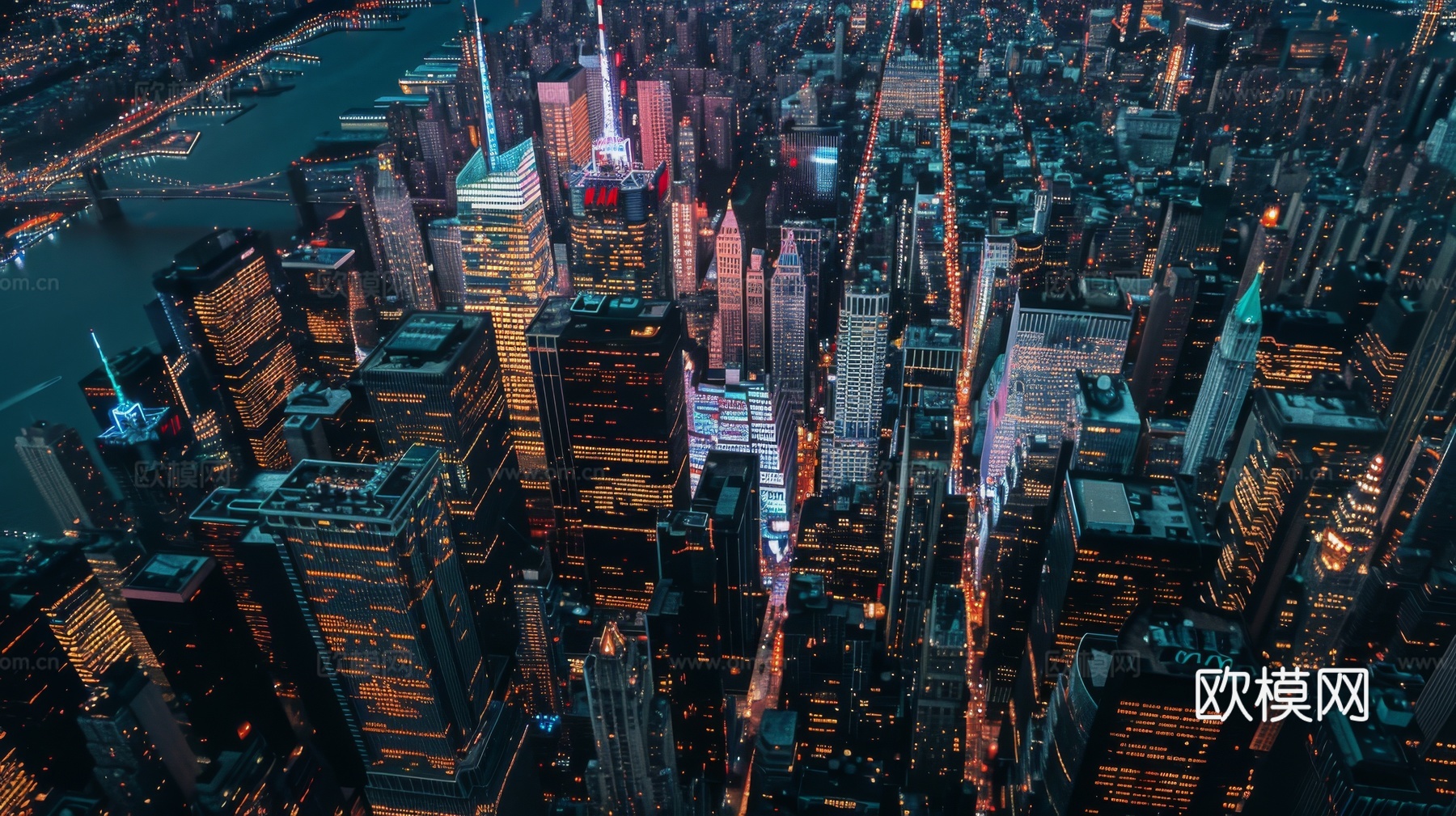 傍晚城市建筑都市风景