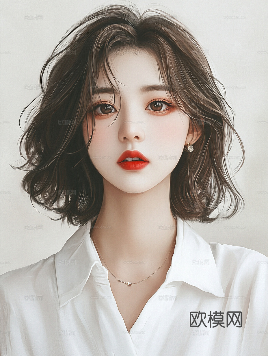 美女人物肖像挂画装饰画下载（渲染图3）