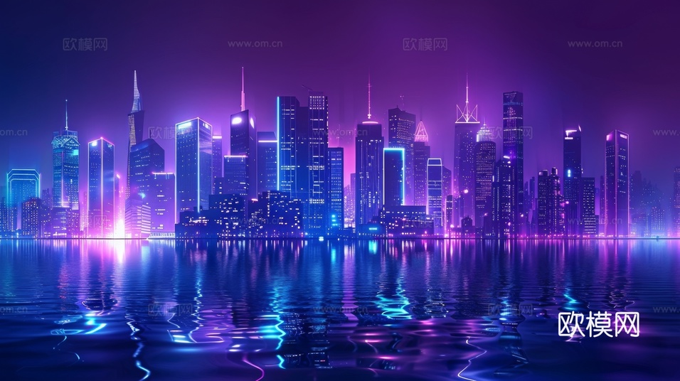 傍晚城市建筑都市风景下载(渲染图6)