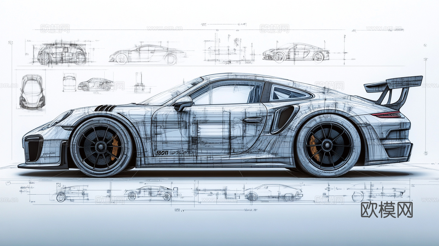 高级跑车赛车壁纸挂画下载（渲染图1）