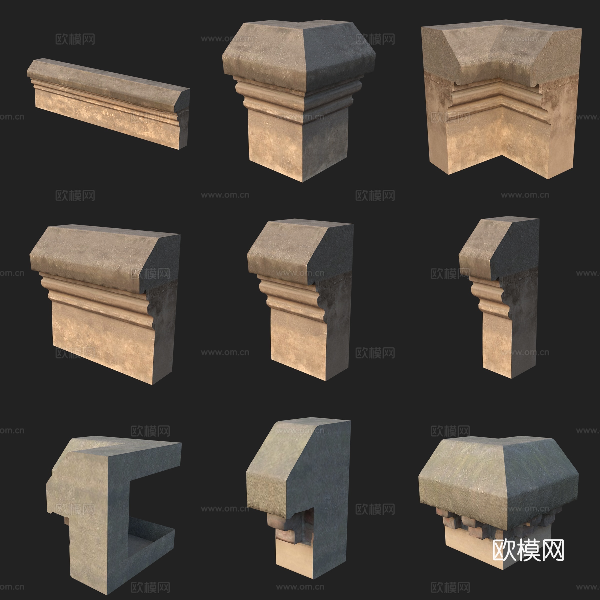 建筑构件石膏线3d模型