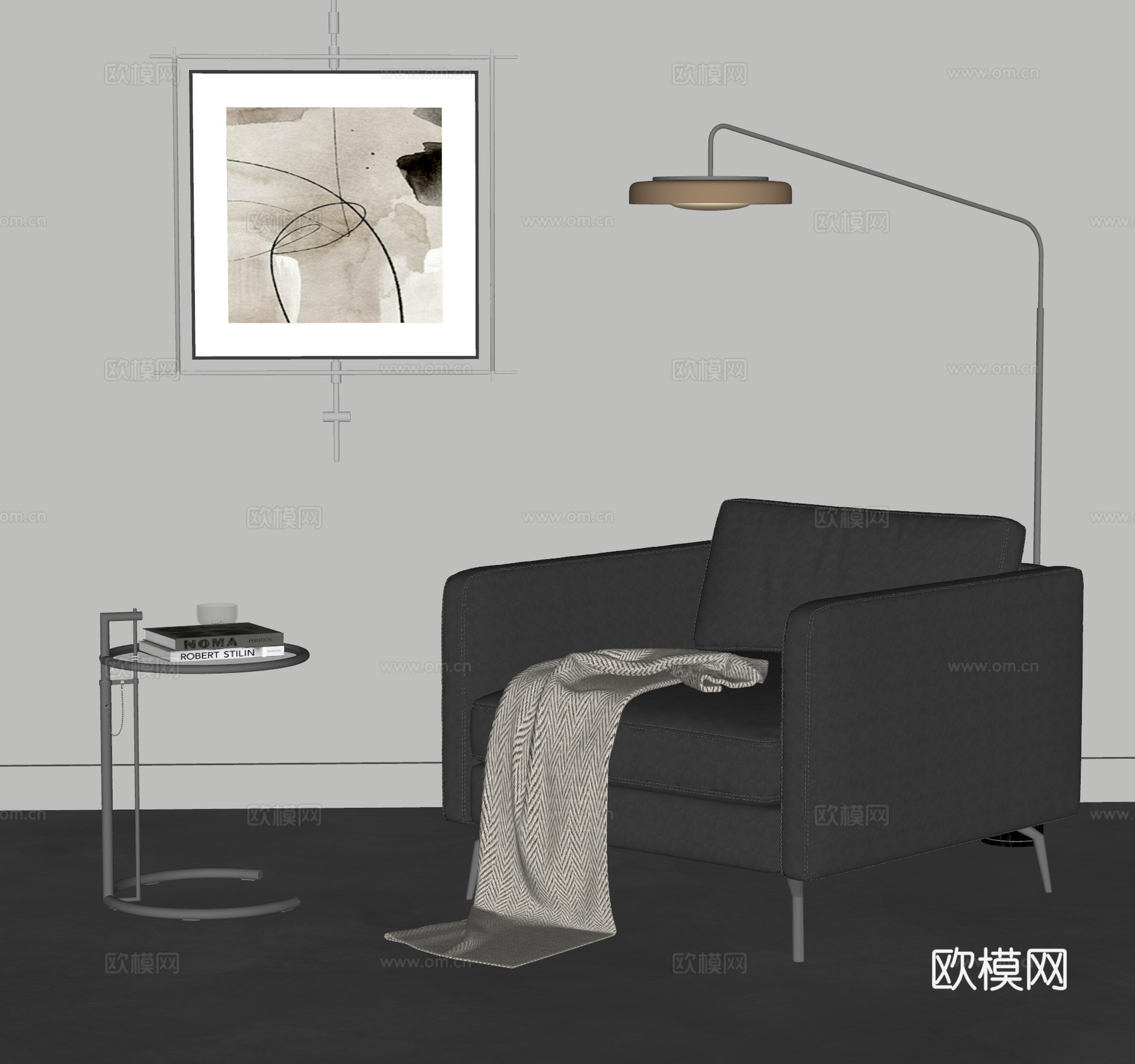 CASSINA 现代单人沙发 休闲椅 沙发椅 皮沙发 包豪斯su模型