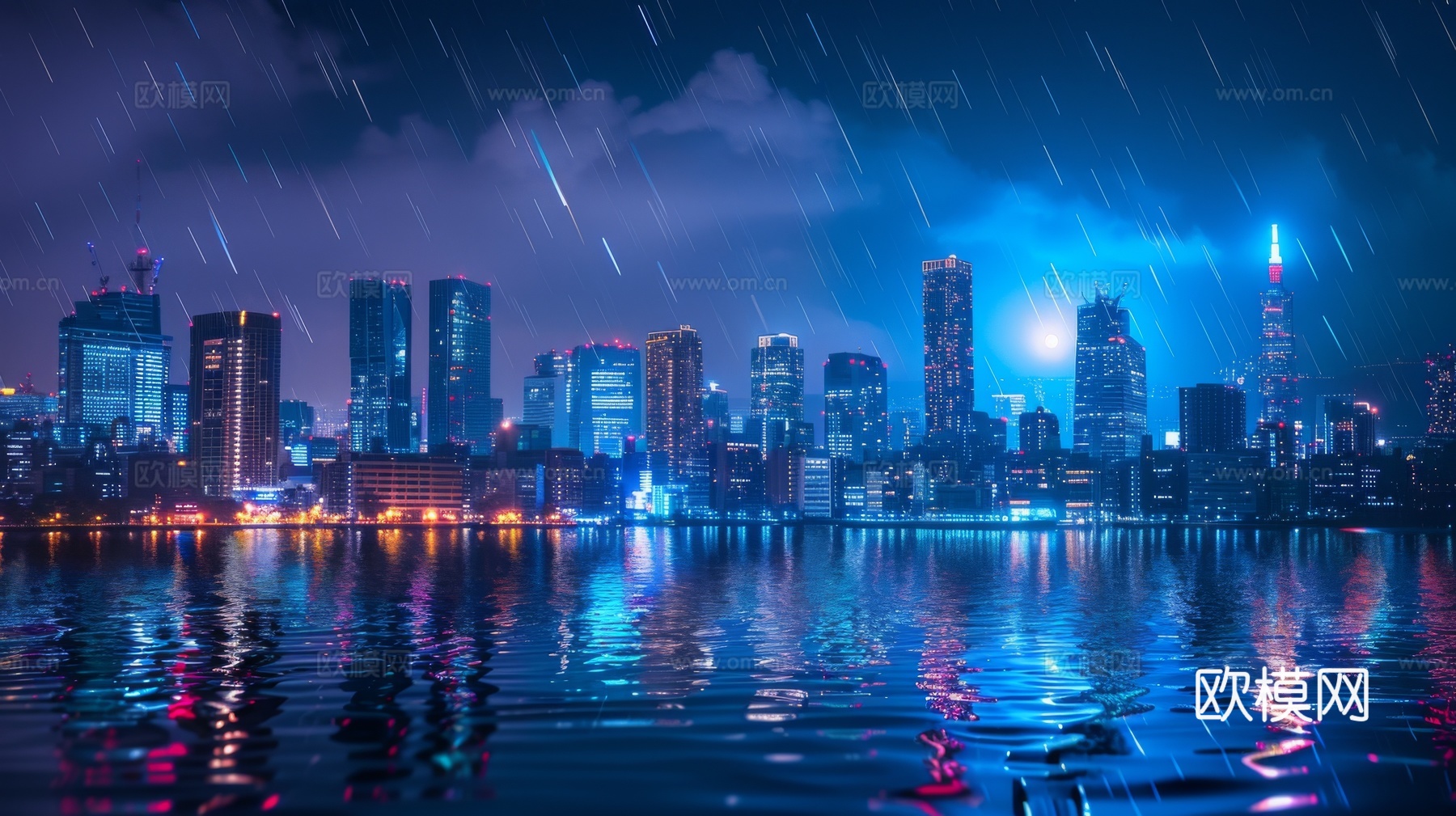 傍晚城市建筑都市风景