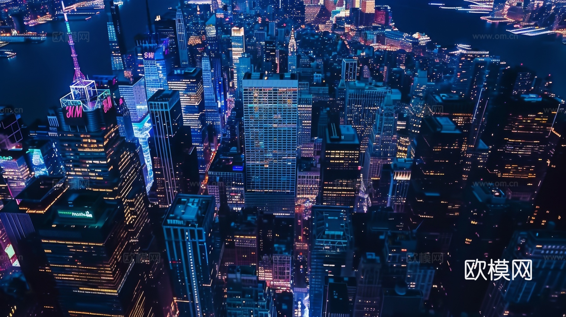 傍晚城市建筑都市风景