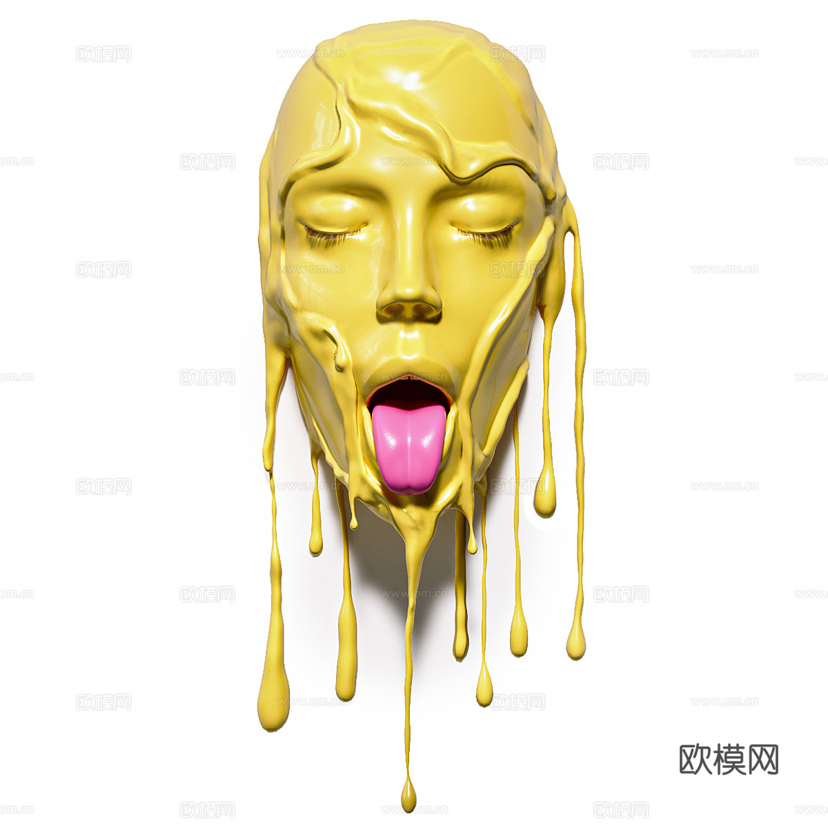 现代意式极简面部艺术雕塑3d模型