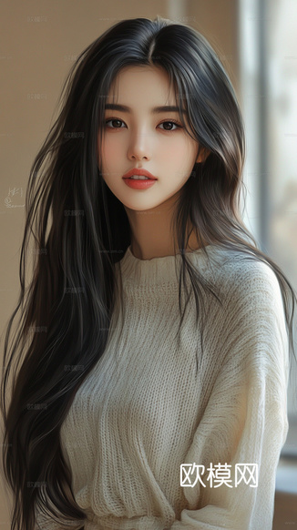 美女人物肖像挂画装饰画下载(渲染图3)