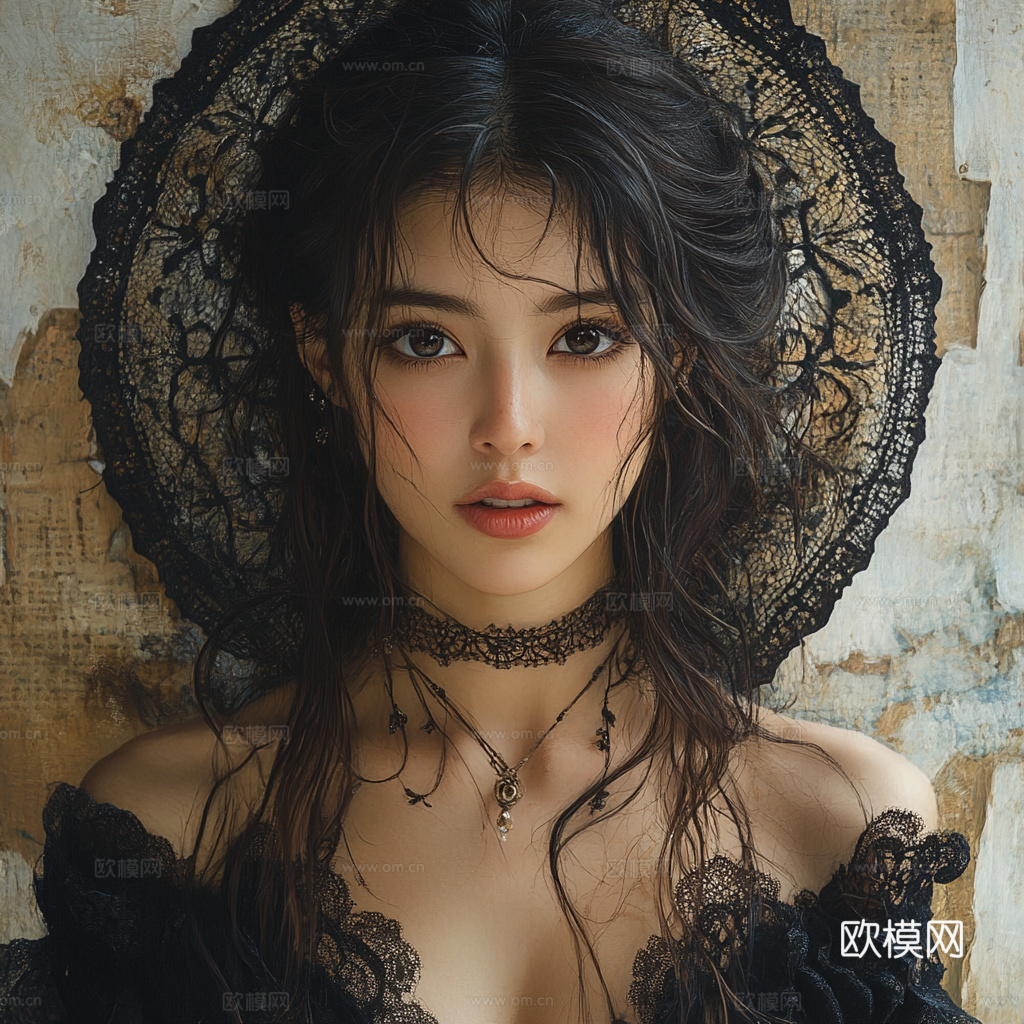 美女人物肖像挂画装饰画