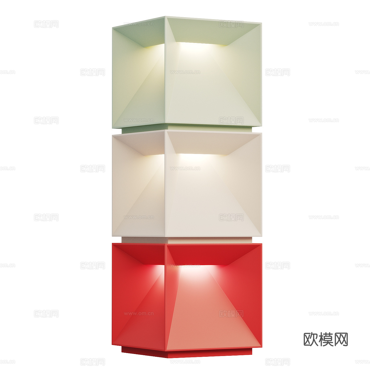 现代意式极简方块台灯3d模型