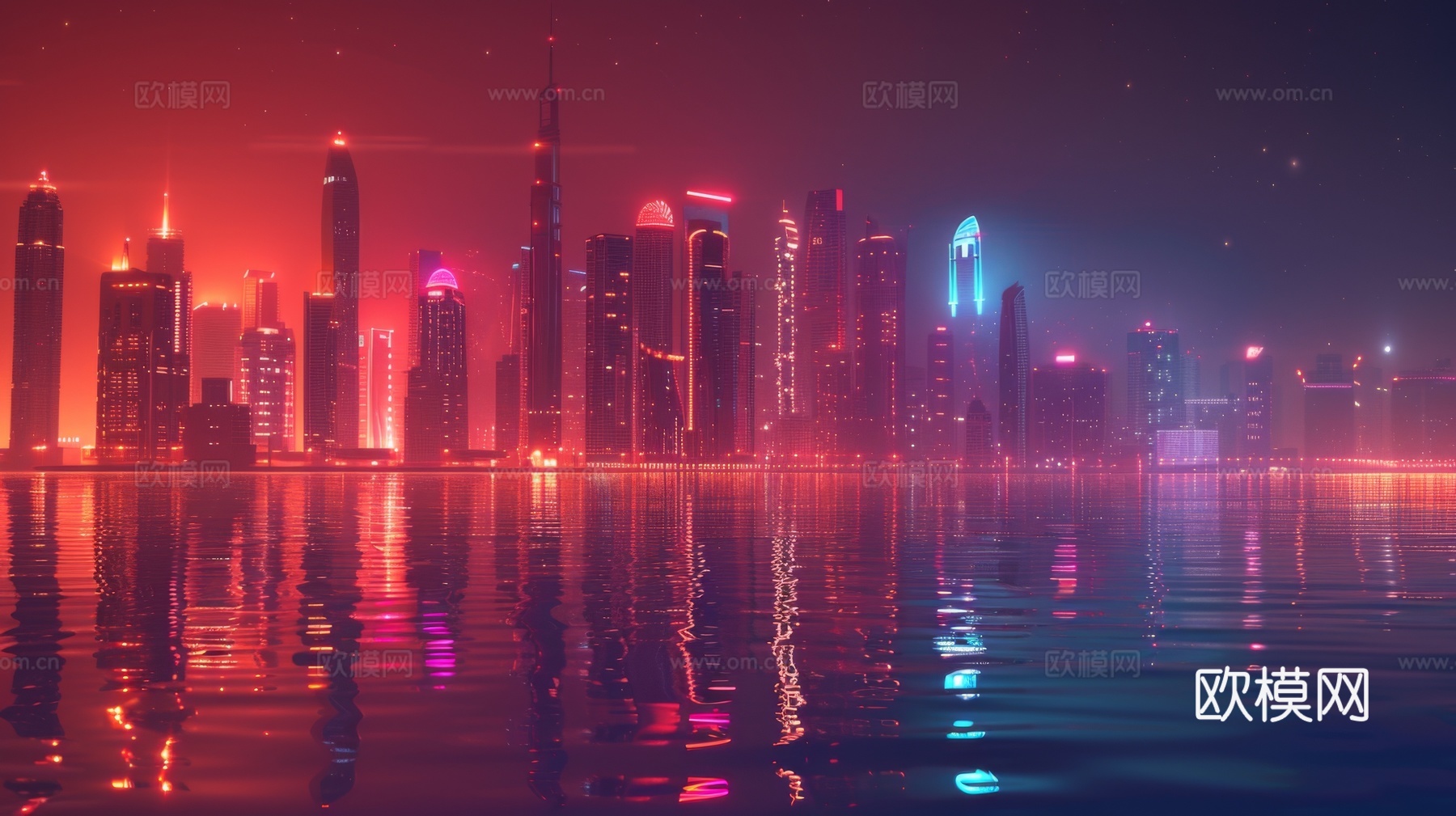 傍晚城市建筑都市风景