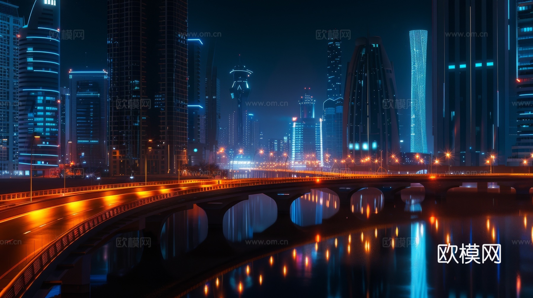 傍晚城市建筑都市风景