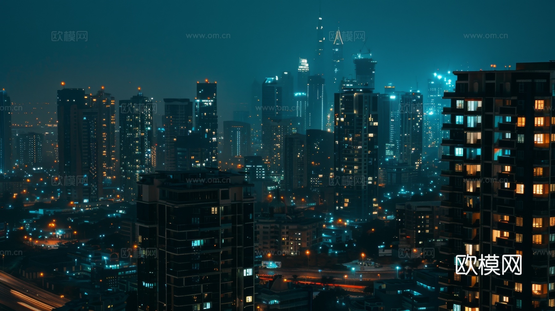 傍晚城市建筑都市风景