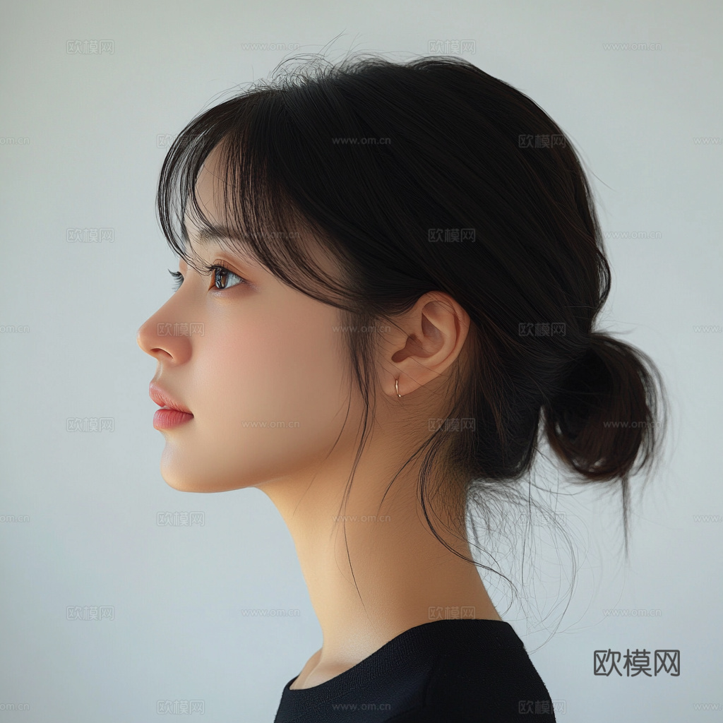 美女人物肖像挂画装饰画下载（渲染图3）