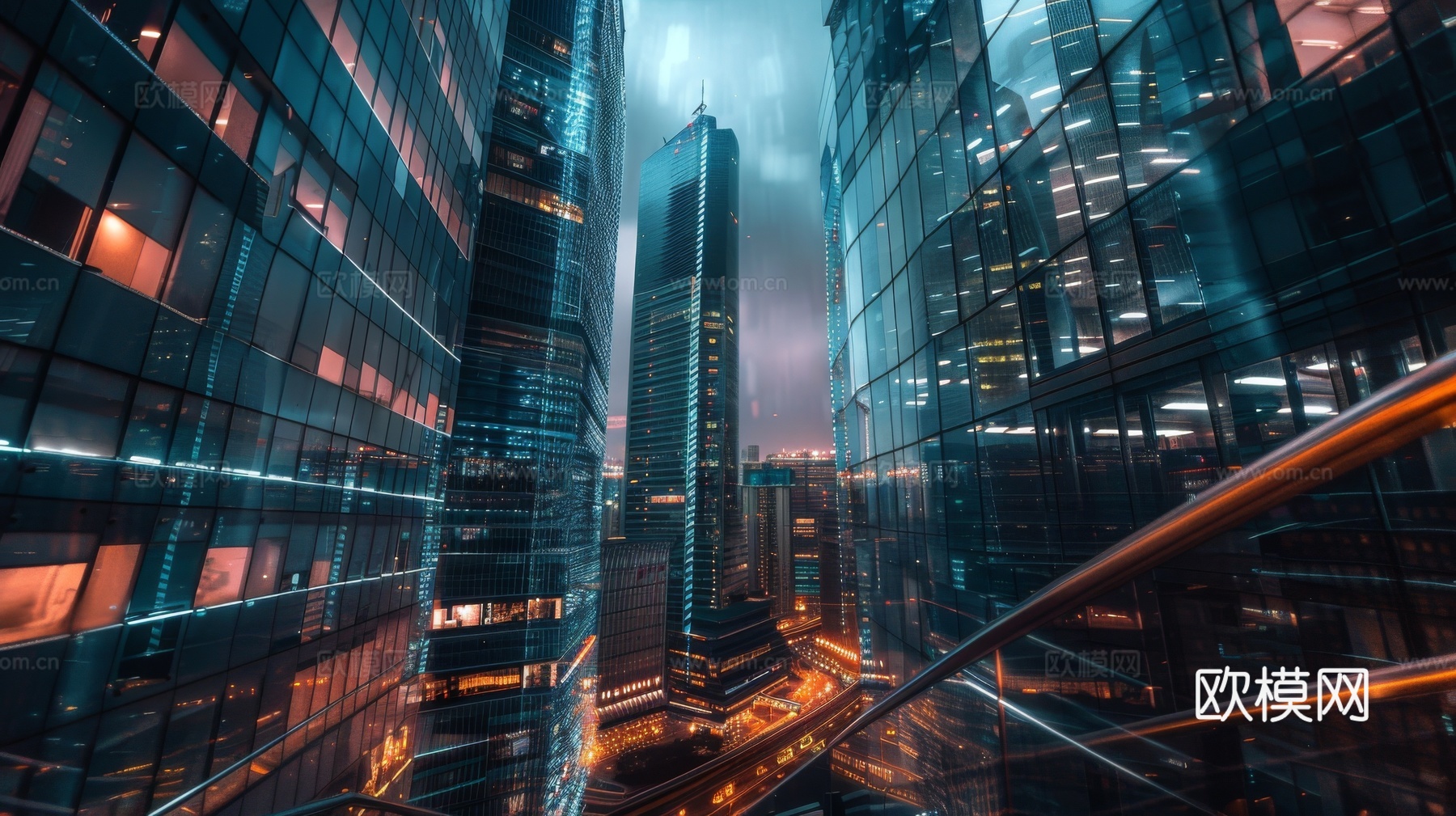 傍晚城市建筑都市风景下载（渲染图4）