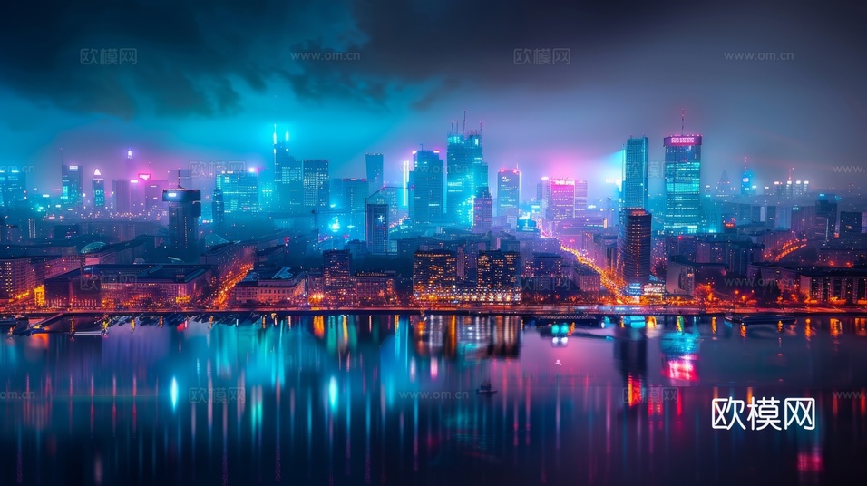 傍晚城市建筑都市風景下載(渲染圖5)