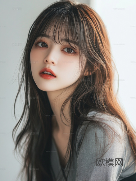 美女人物肖像挂画装饰画下载(渲染图1)