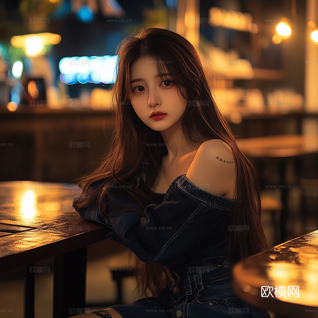 美女人物肖像挂画装饰画下载（渲染图4）