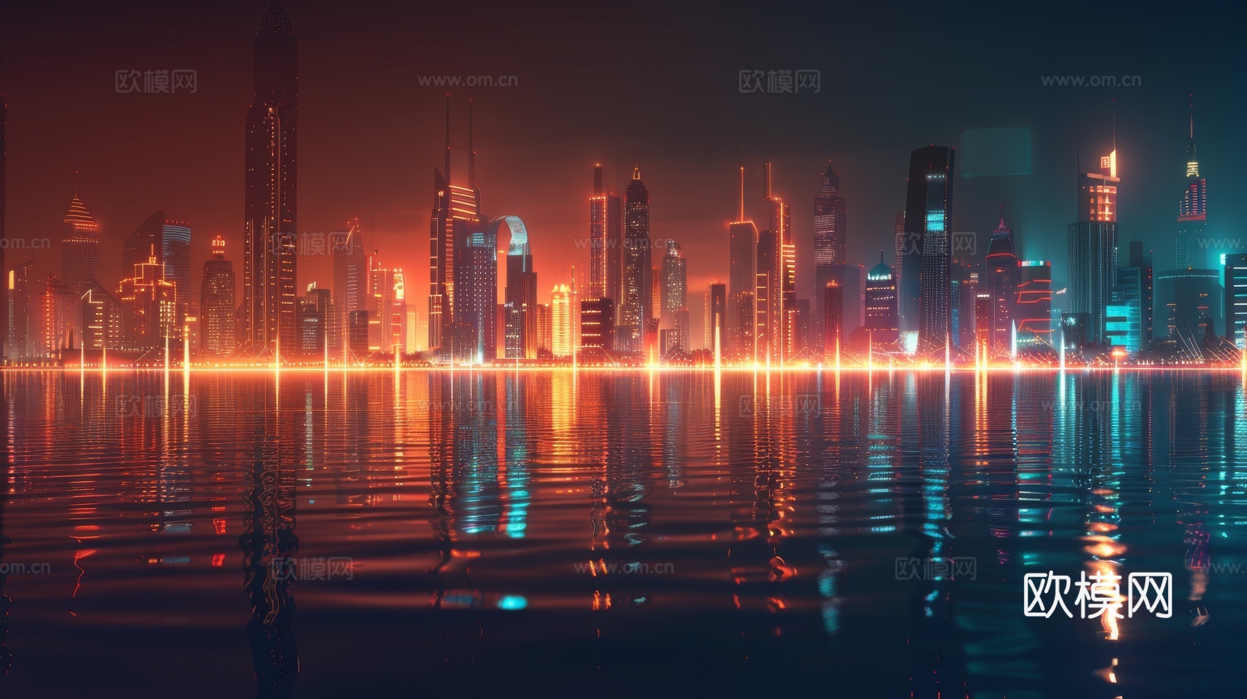 傍晚城市建筑都市风景