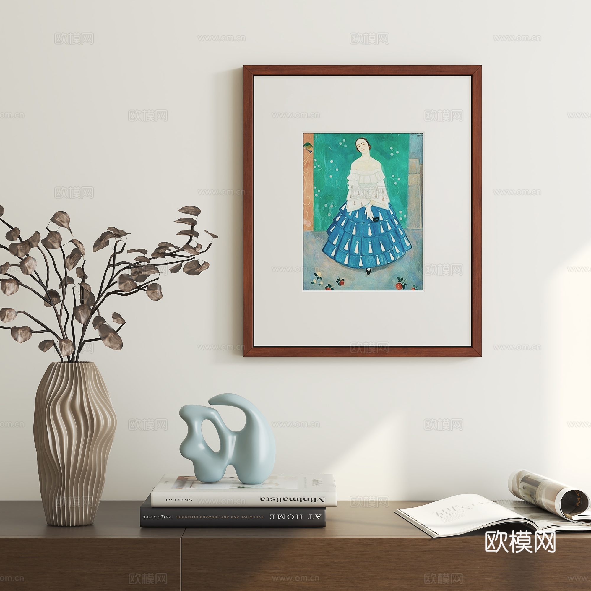 中古风艺术挂画3d模型