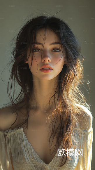 美女人物肖像挂画装饰画下载(渲染图8)