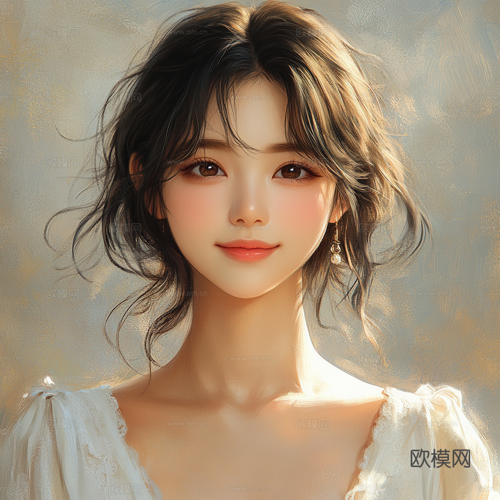 美女人物肖像挂画装饰画