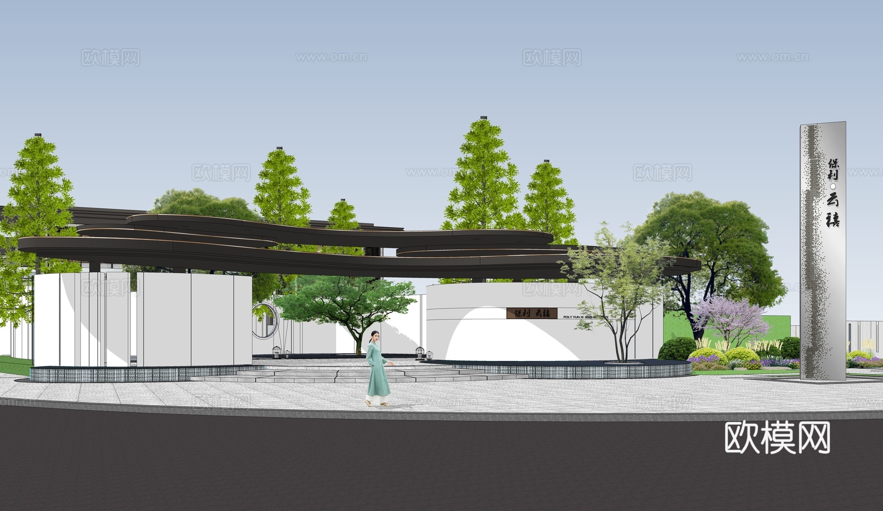 现代售楼处 售楼处景观 博物馆 展览馆 会展中心su模型