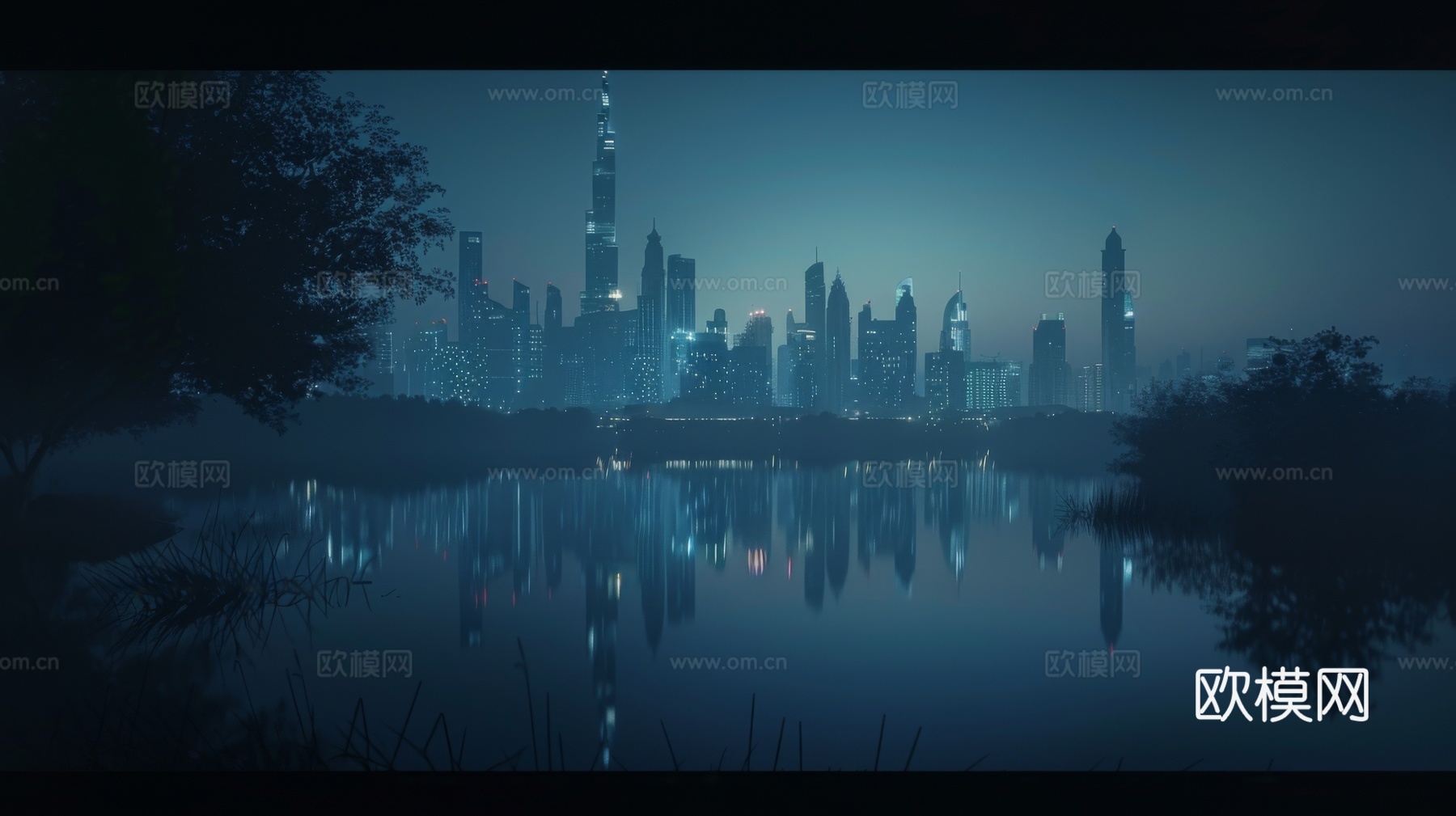 傍晚城市建筑都市风景