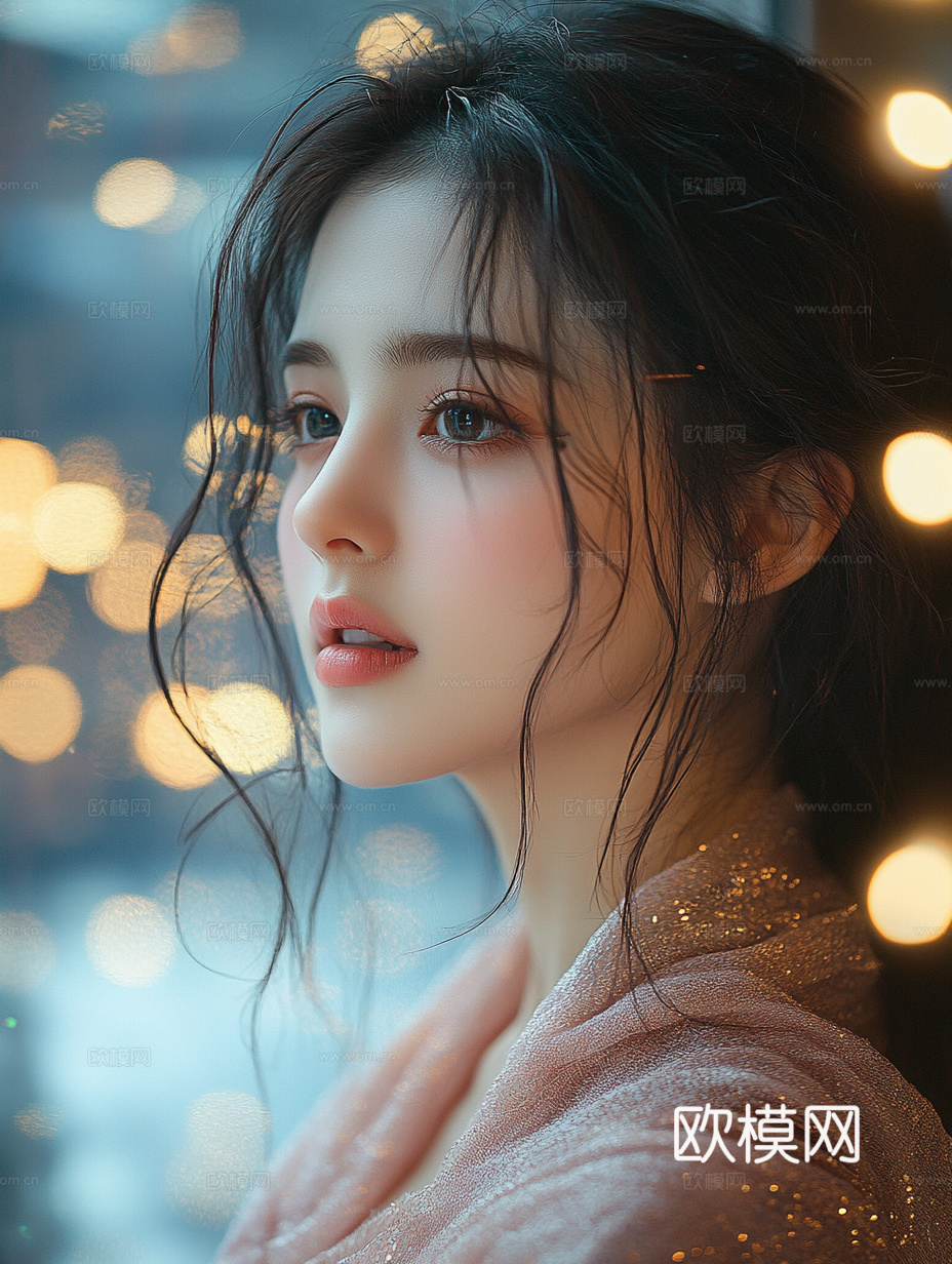 美女人物肖像挂画装饰画下载（渲染图5）