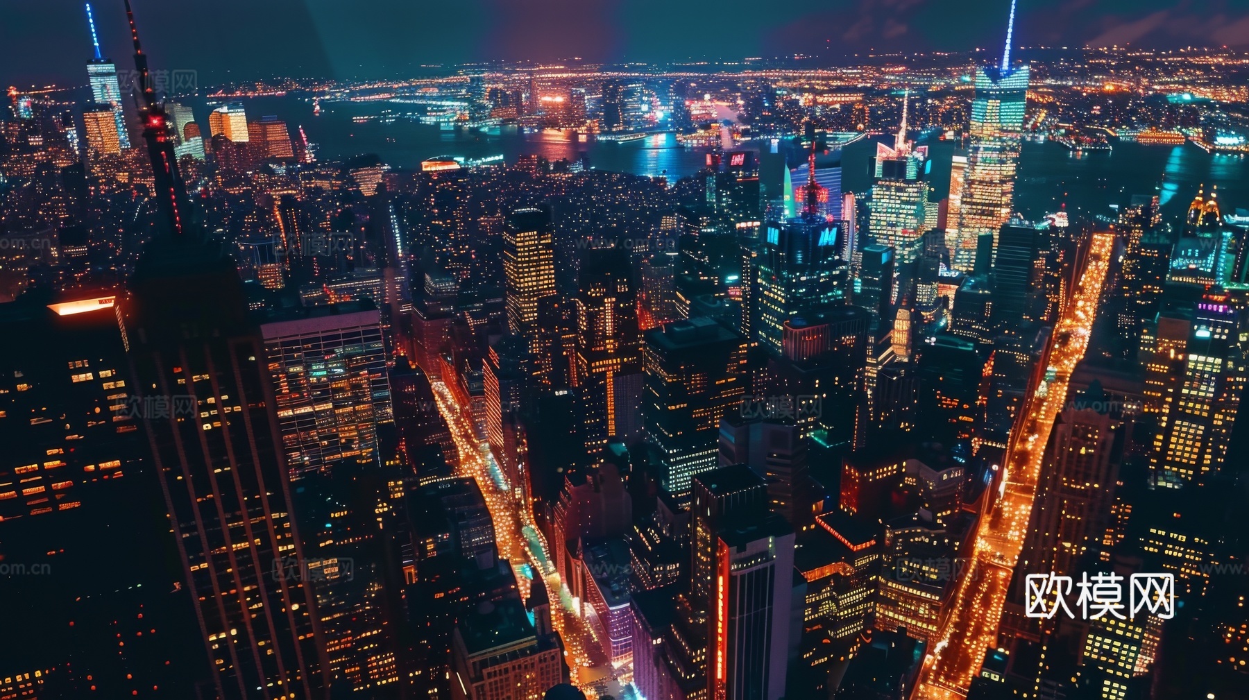 傍晚城市建筑都市风景