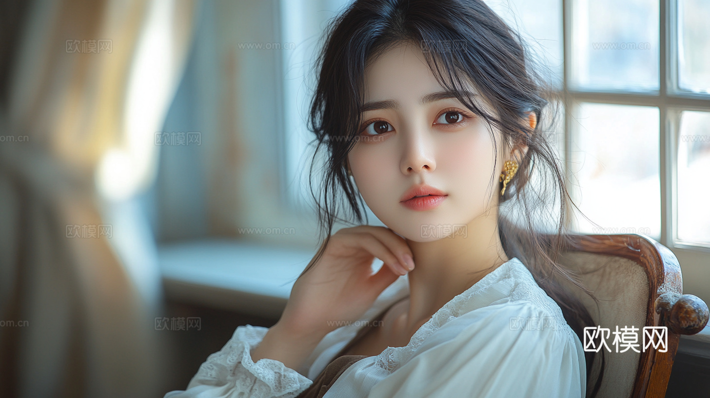 美女人物肖像挂画装饰画