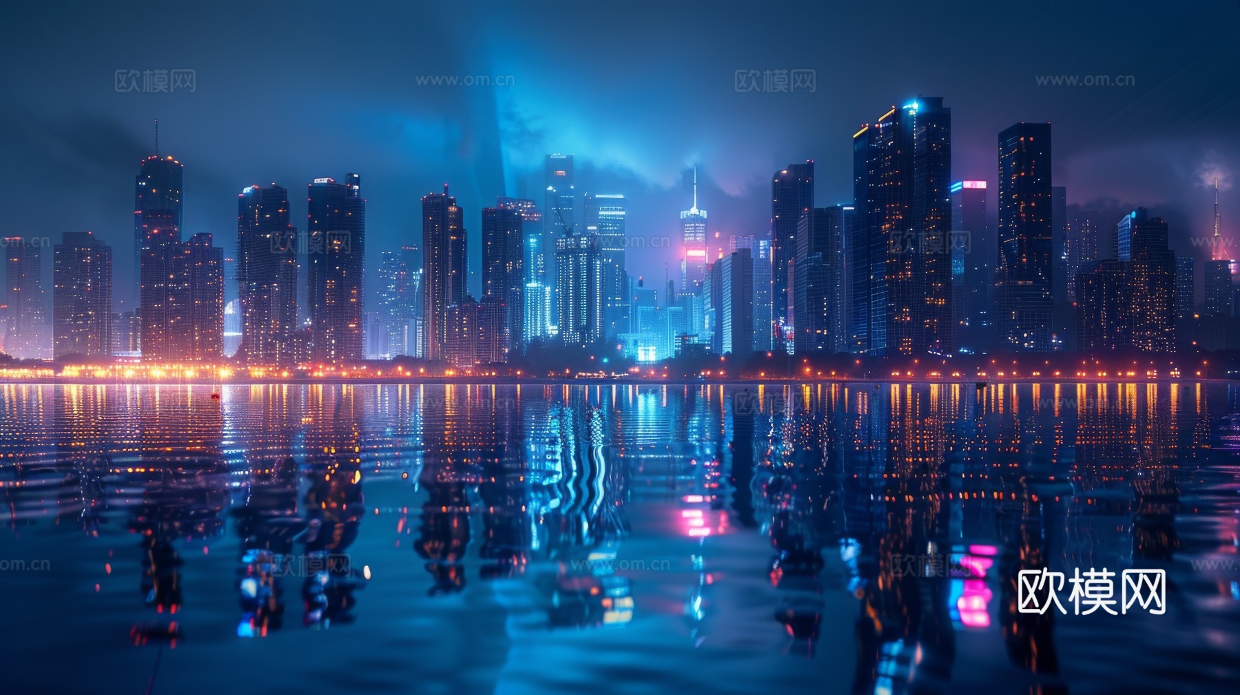 傍晚城市建筑都市风景