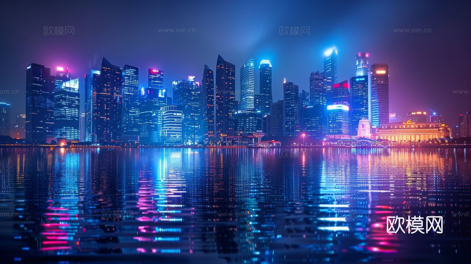 傍晚城市建筑都市风景