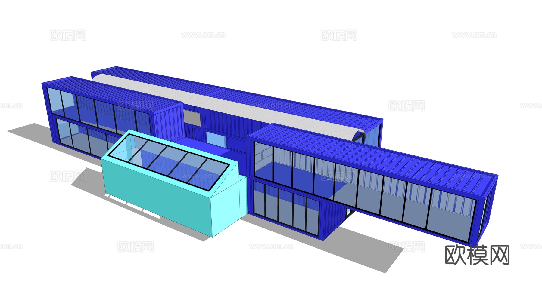 集装箱建筑 集装箱休息驿站 临时建筑su模型