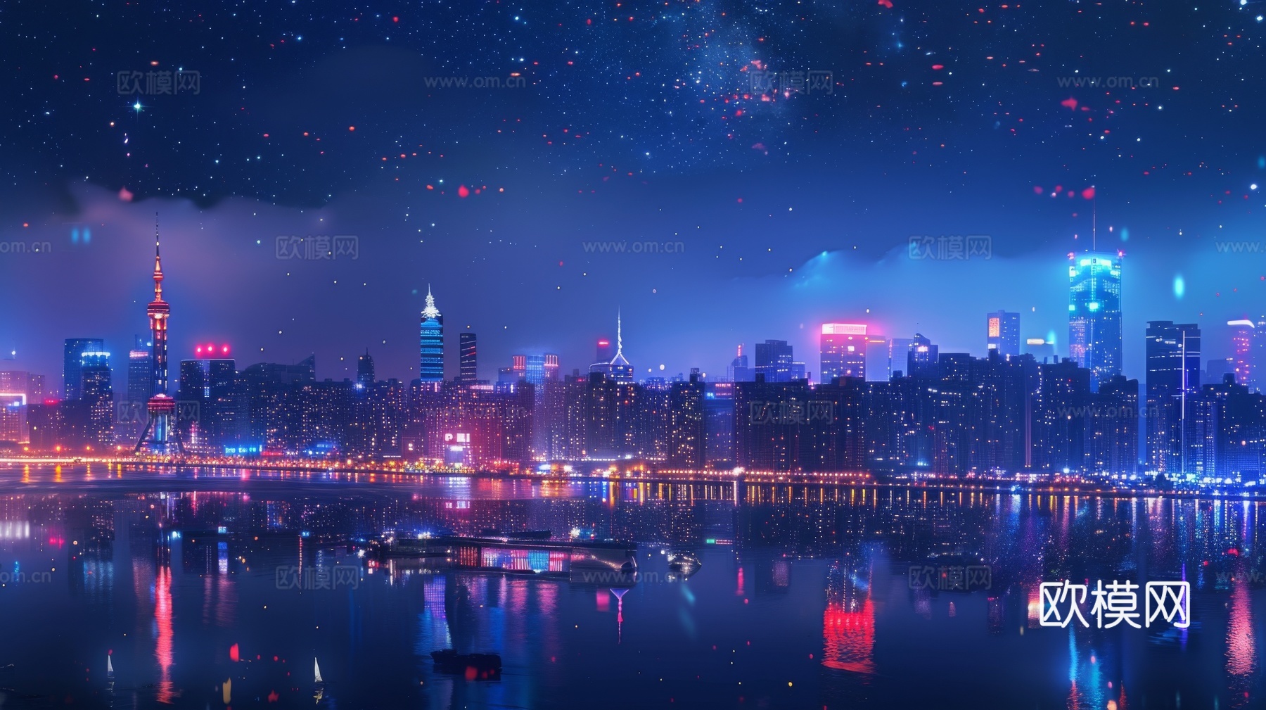 傍晚城市建筑都市风景