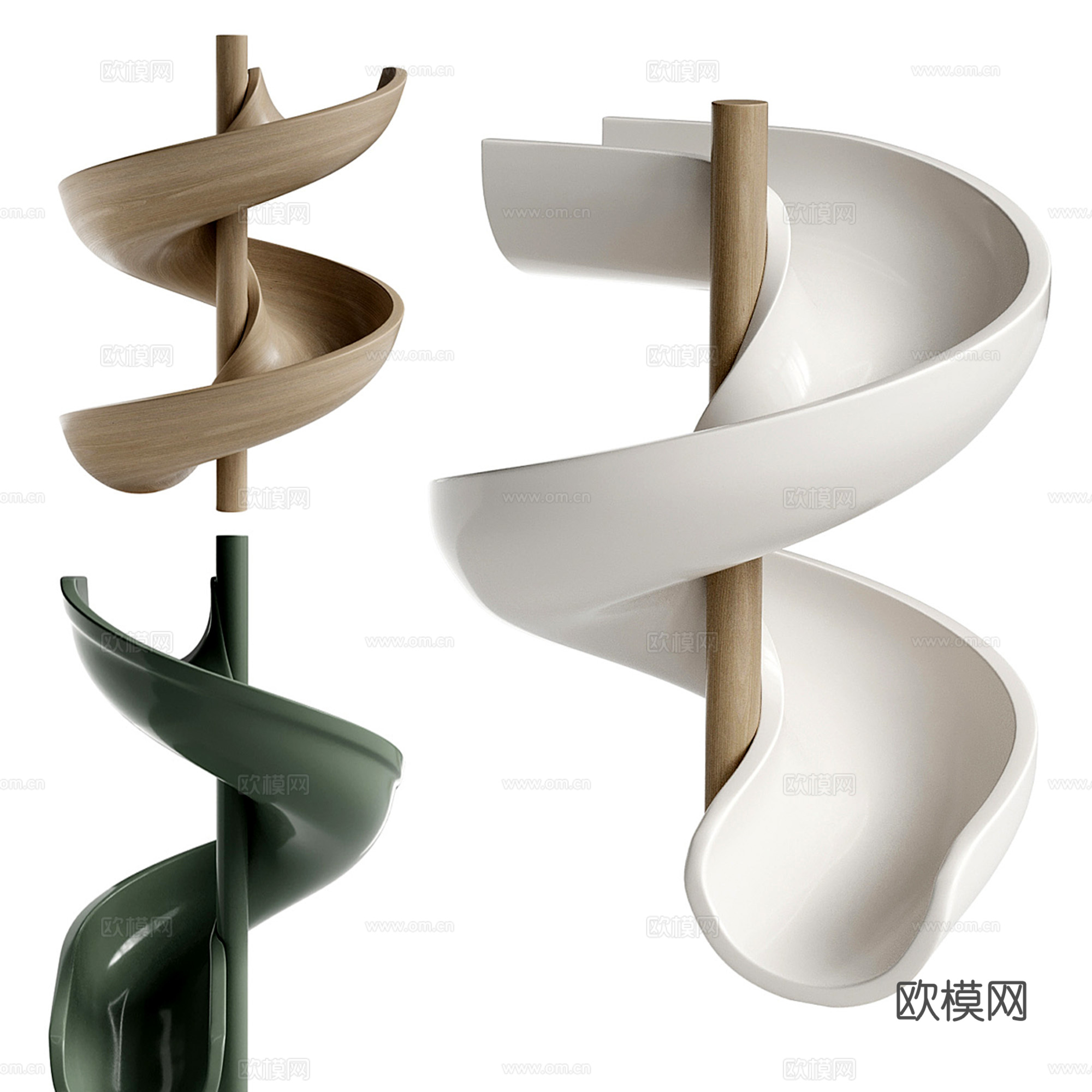 现代儿童滑滑梯su模型