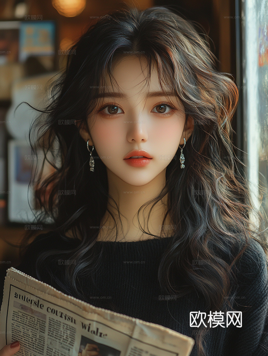 美女人物肖像挂画装饰画下载（渲染图8）