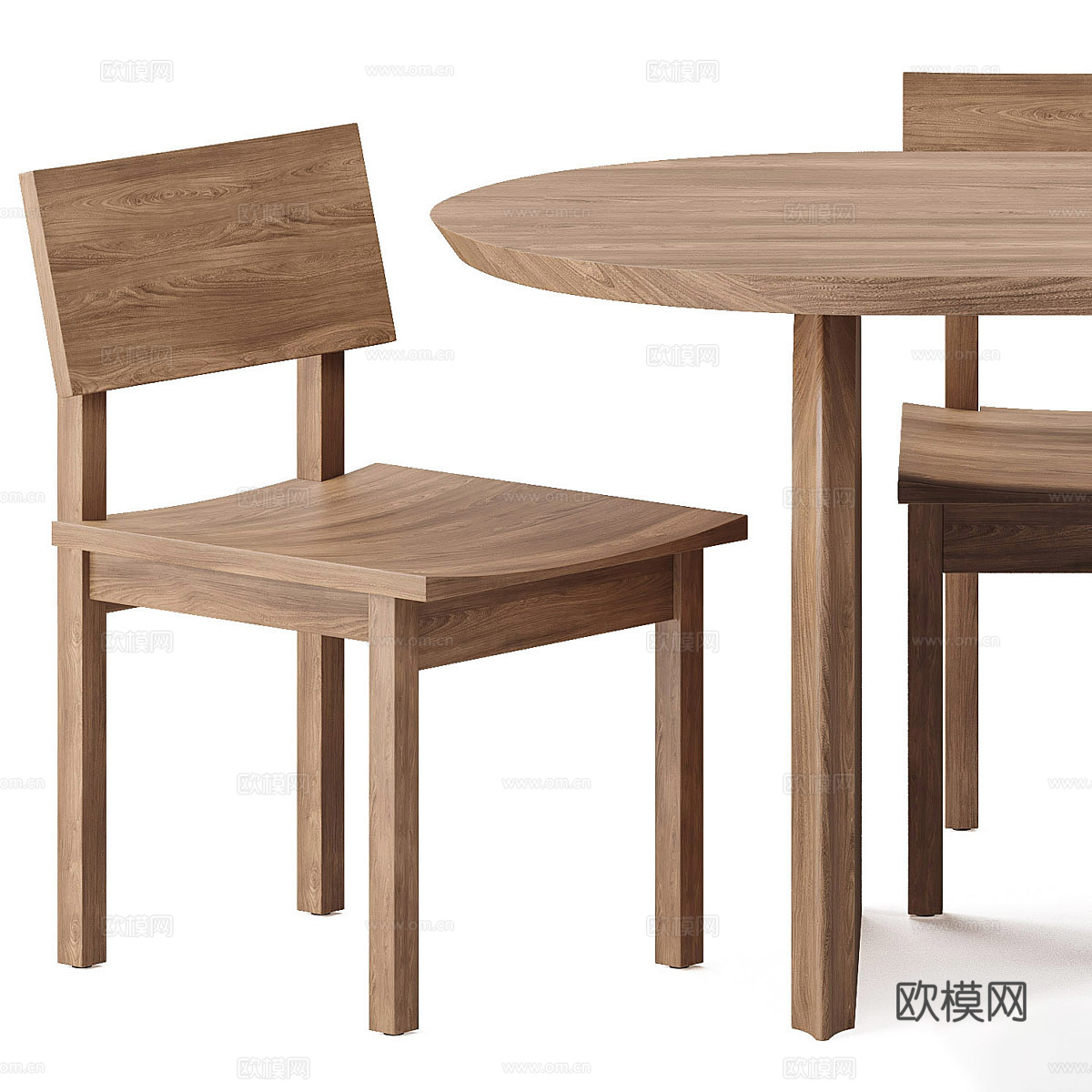 新中式实木餐桌椅3d模型
