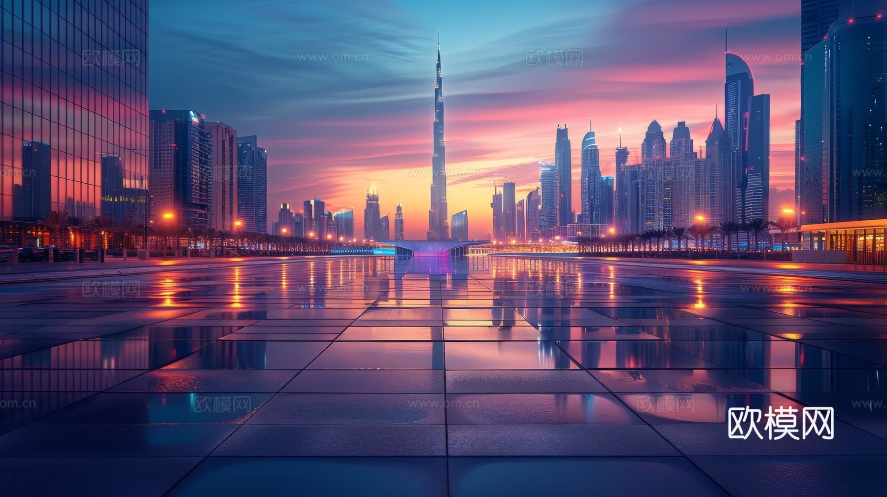傍晚城市建筑都市风景